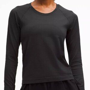 Lululemon, Swiftly Tech Long-Sleeve Shirt 2.0 Waist Length, (Black, Size 2)